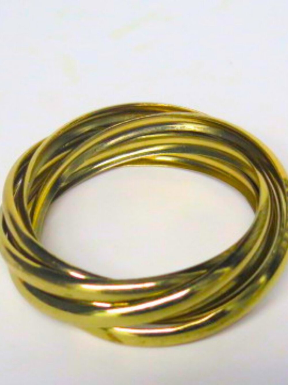 Vintage Style Gold Tone Interlocking Multi Ring Bangle Bracelet Statement